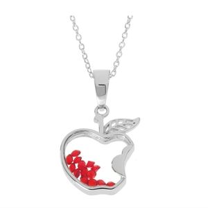 Disney Snow White Sterling Silver Apple Shaker Pendant Necklace